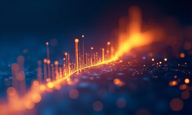 Financial graph with futuristic predictive trend lines