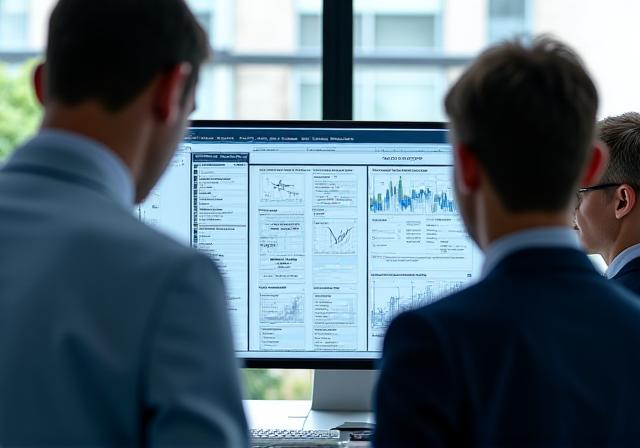 Team looking frustrated at complex generic data charts